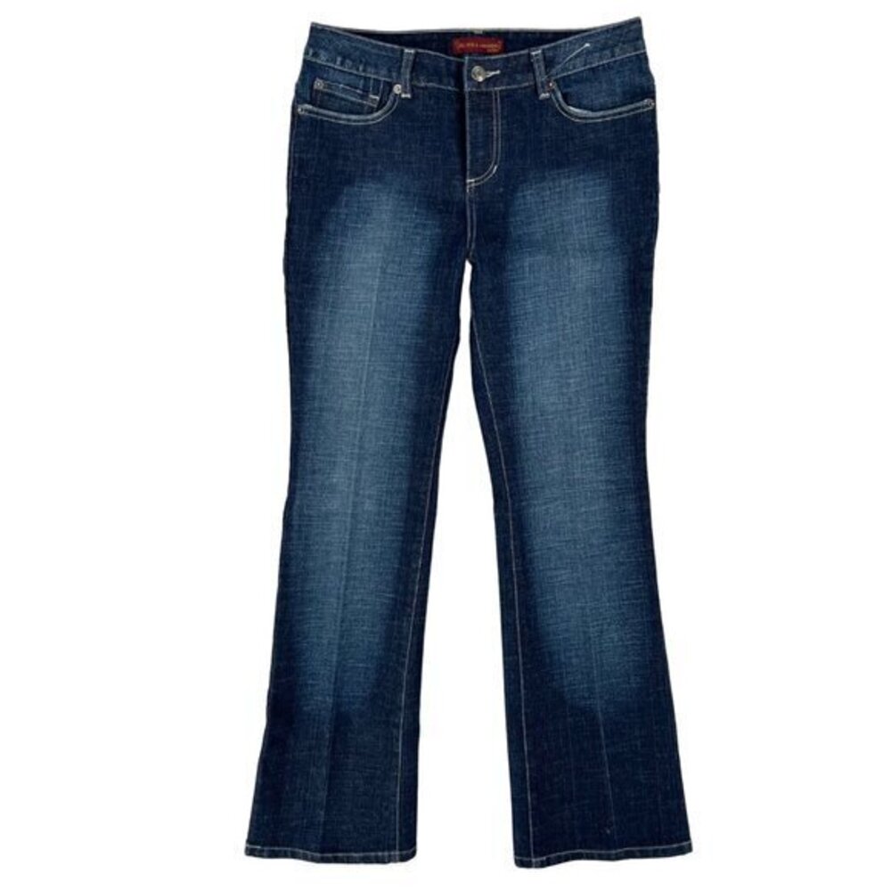 Hillard & Hanson Womens Jeans Size 6‎ Petite Faded Dark Wash Denim Bootcu…